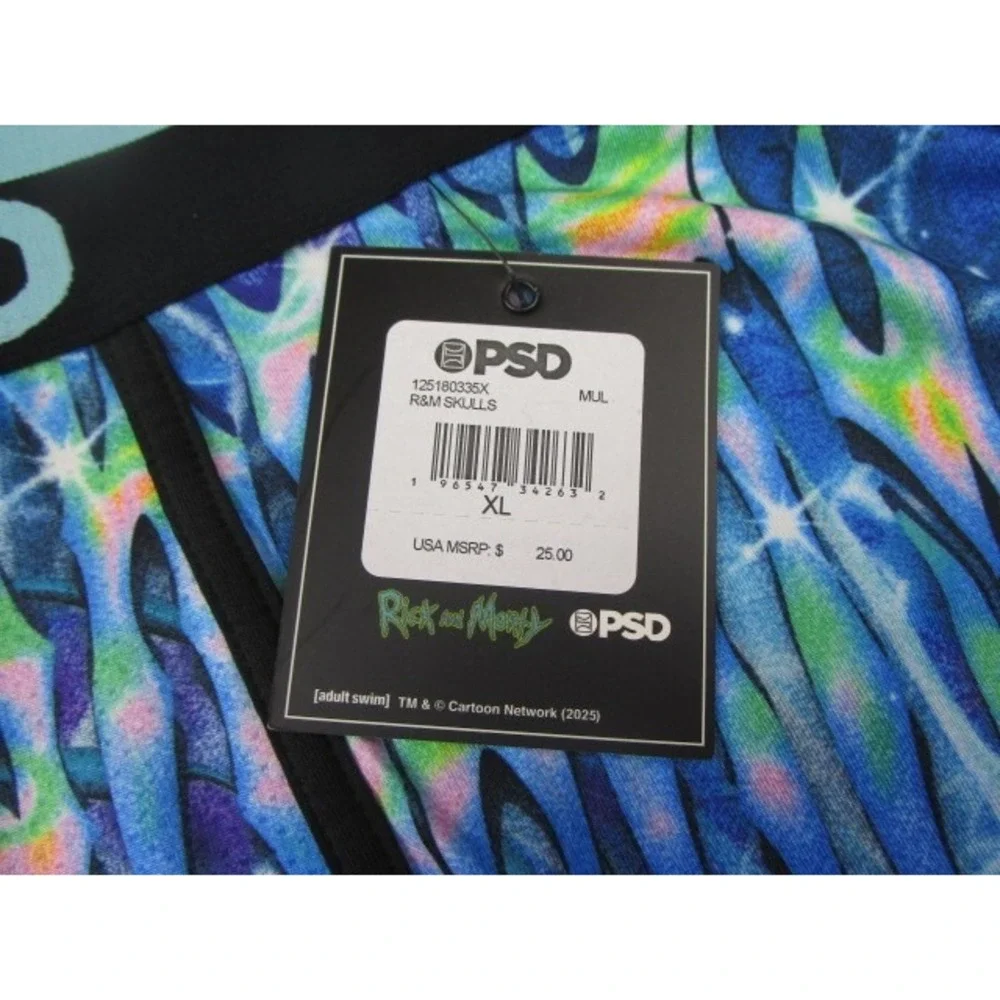 PSD Rick & Morty Skulls Men's Size XL Blue Underwear Boxer Briefs